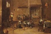 David Teniers Mokeys in a Tavern oil painting picture wholesale